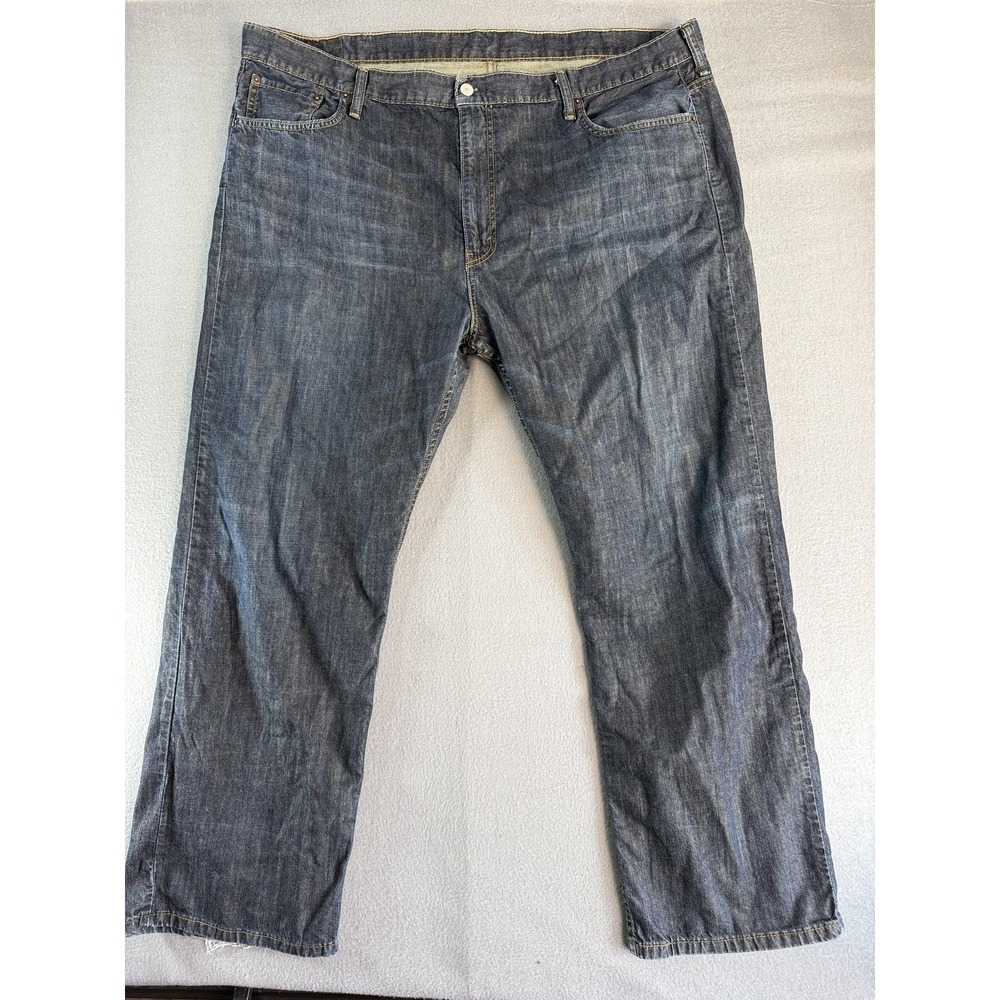 Levis 569 Jeans Mens 44x32 Dark Wash Blue Relaxed Straight Denim Big Tall Casual